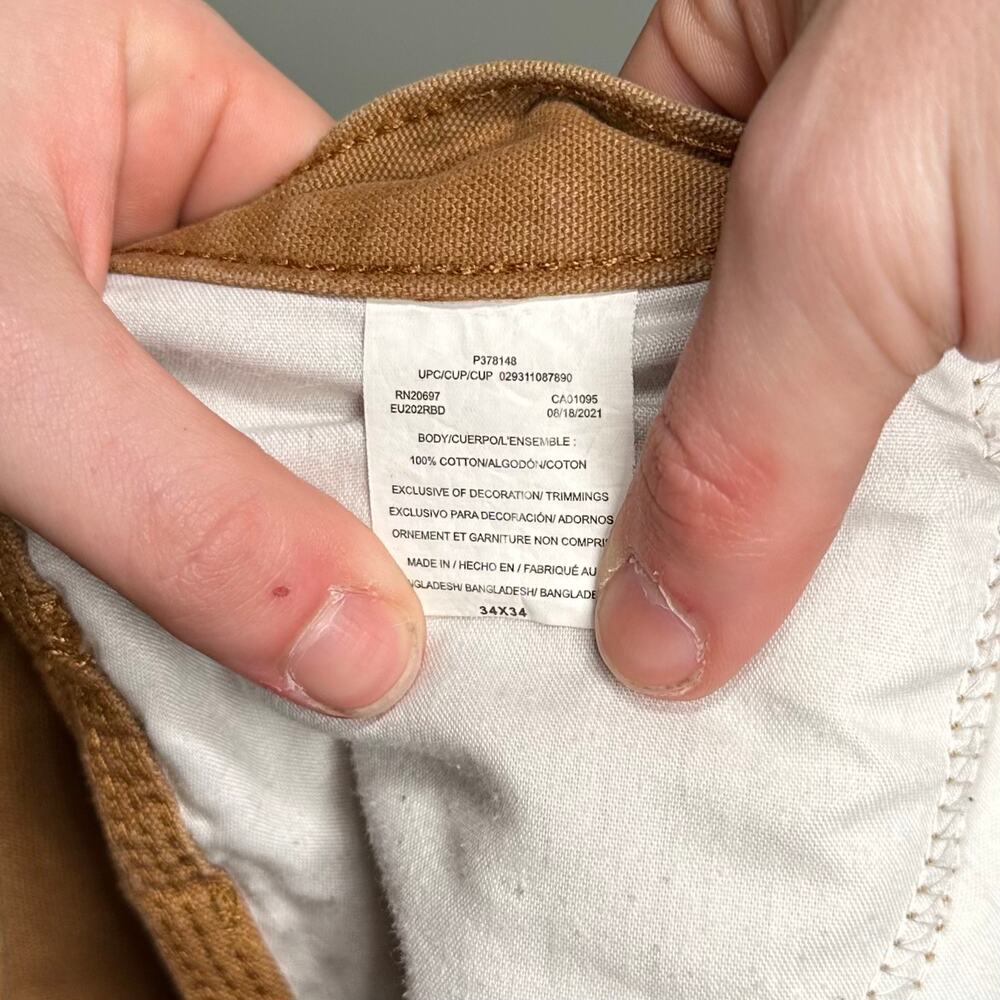 Vintage 90s Dickies Carpenter Pants 34x34 Relaxed Tan Dungarees Work Wear - Picture 5 of 5